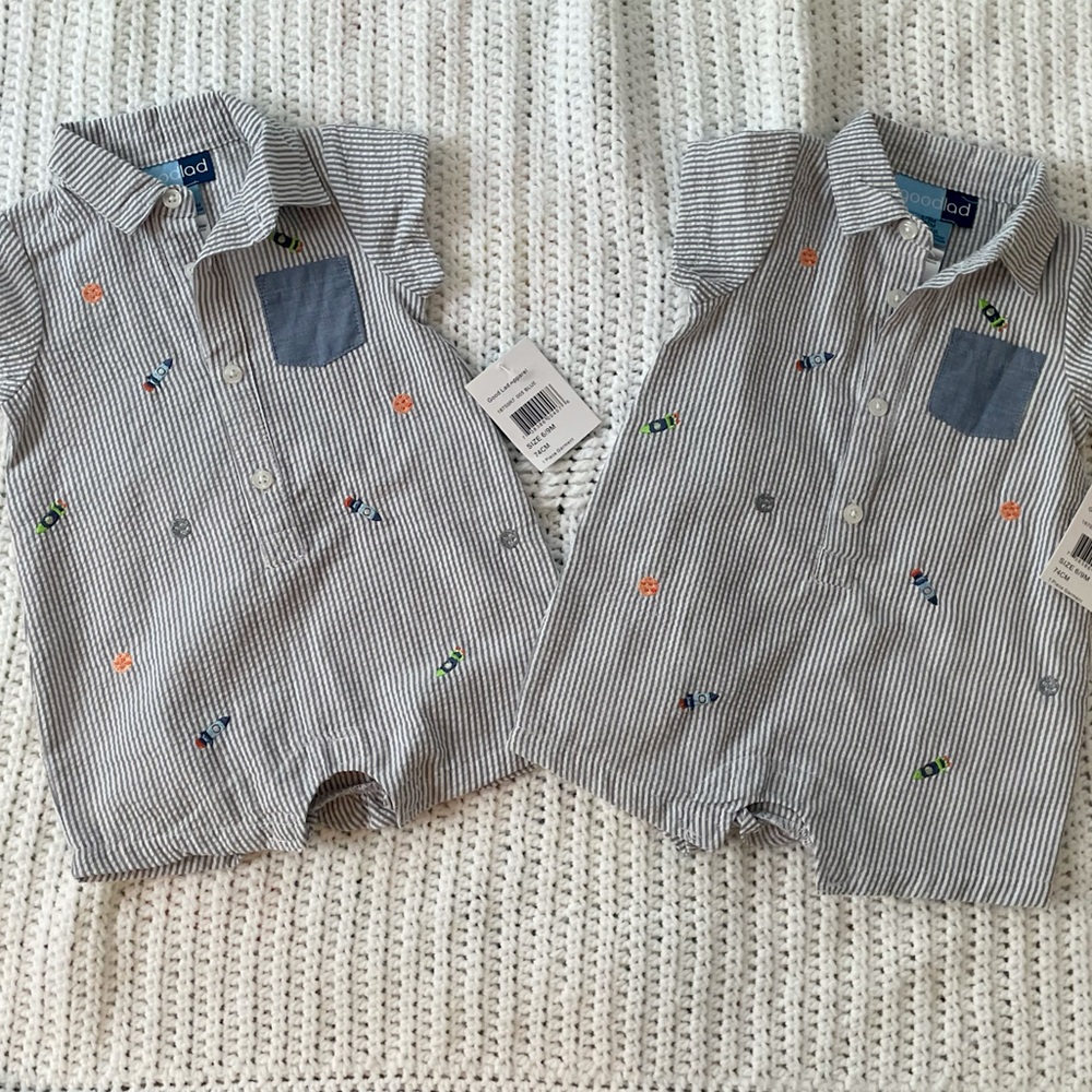 NWT space baby rompers (twins!) SOLD